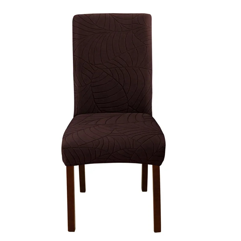 1PC Stretch Dining Chair Covers Leaves Jacquard Seat Covers Universal Size Dust Covers for Hotel Banquet Wedding Chairs Decor