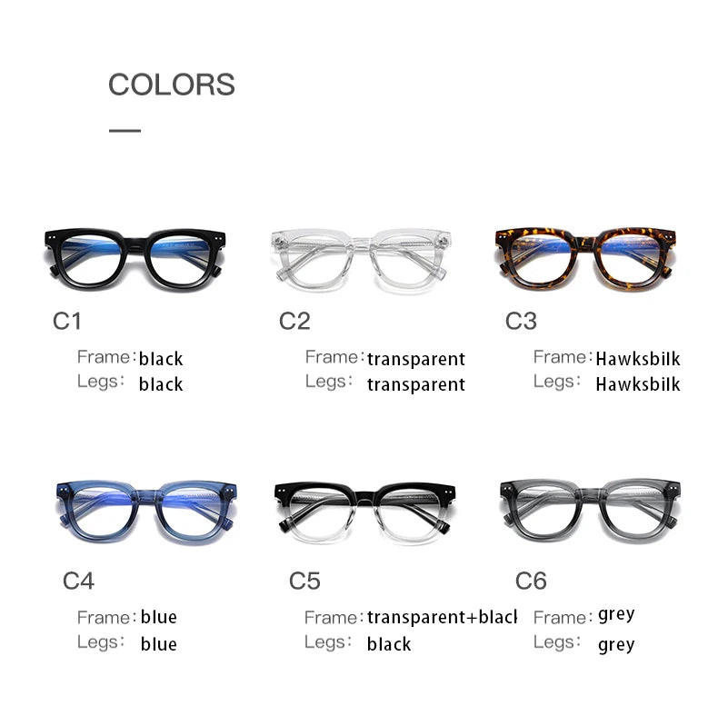 HONGMEI Men's glasses Square Classic Business Anti-Blue Light Reading Glasses Myopia Hyperopia Prescription Customized