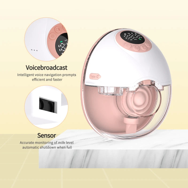 Wearable Electric Breast Pump Integrated Hands-free High Suction Invisible Milking Machine Milk Collector Touch Breast Pump