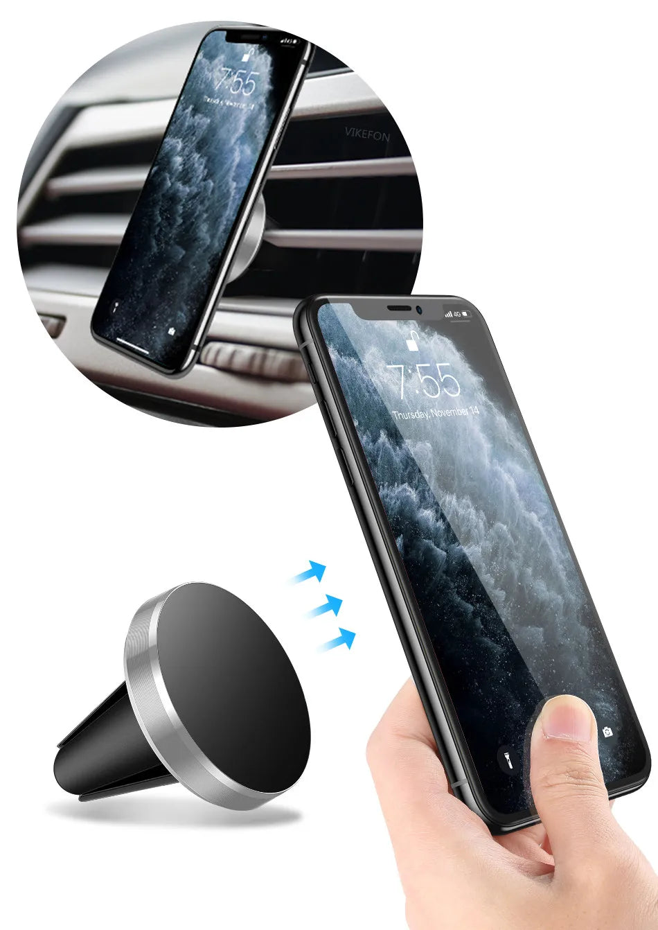 Car Phone Holder Mount Air Vent Smartphone Mobile Stand Bracket Cell Support in Car For iPhone Xiaomi Mi Samsung LG
