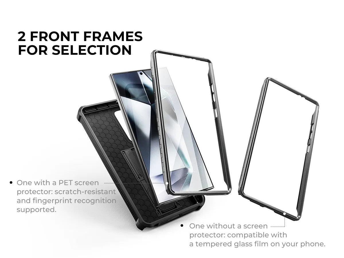 For Samsung Galaxy S24 Ultra 6.8 inch 2024 Case Full Body Rugged Case with Camera Cover & Built-in Screen Protector Kickstand
