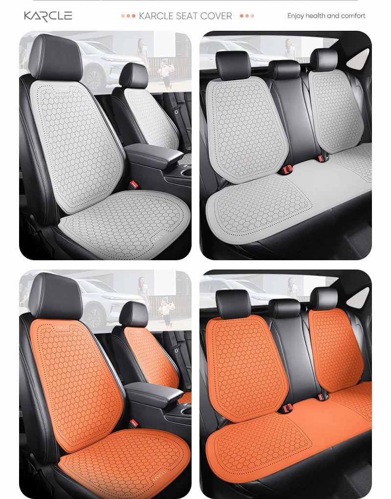 Car Seat Cushion Breathable Hole Universal Suede Car Seat Covers Front Rear Auto Seat Pads Four Season Car Chair Mat Accessories