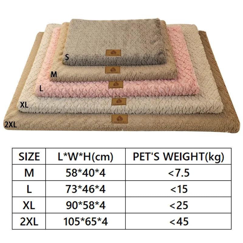 Corduroy Plush Pet Bed Cushion for Dogs and Cats