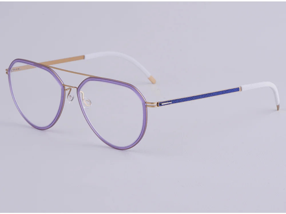 Oversized Pilot Titanium Double Bridge Eyeglasses Frame