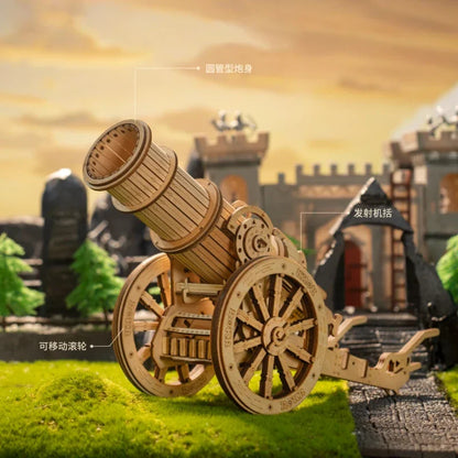 Wheeled Siege Artillery 3D Wooden Puzzle Game Toys