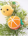 5 Pcs Handmade Weaving Keychain Wool Crochet Unique Knitted Pendant Keyring Strawberry Watermelon Orange Pendant Key Chain Gifts