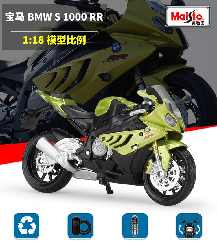 1 18 Scale BMW S1000RR Diecast Motorcycle Model