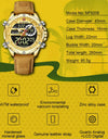Men Casual Sports Chronograph Alarm Quartz Wrist Watch Leather Waterproof Clock