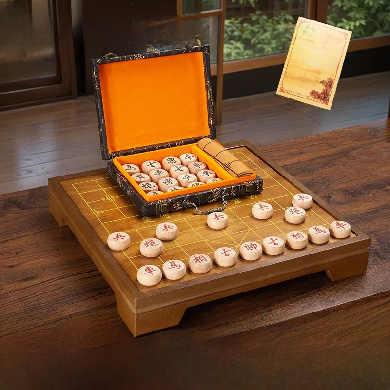 2 in 1 Wooden Chinese Chess & Go Board Game Set