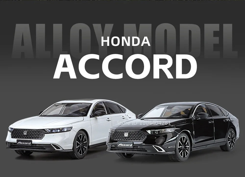 1:18 X5M Honda Accord Car Toys Alloy Diecast Models Shock Absorption Doors Opened Front Wheel Steering Vehices Desktop Ornament