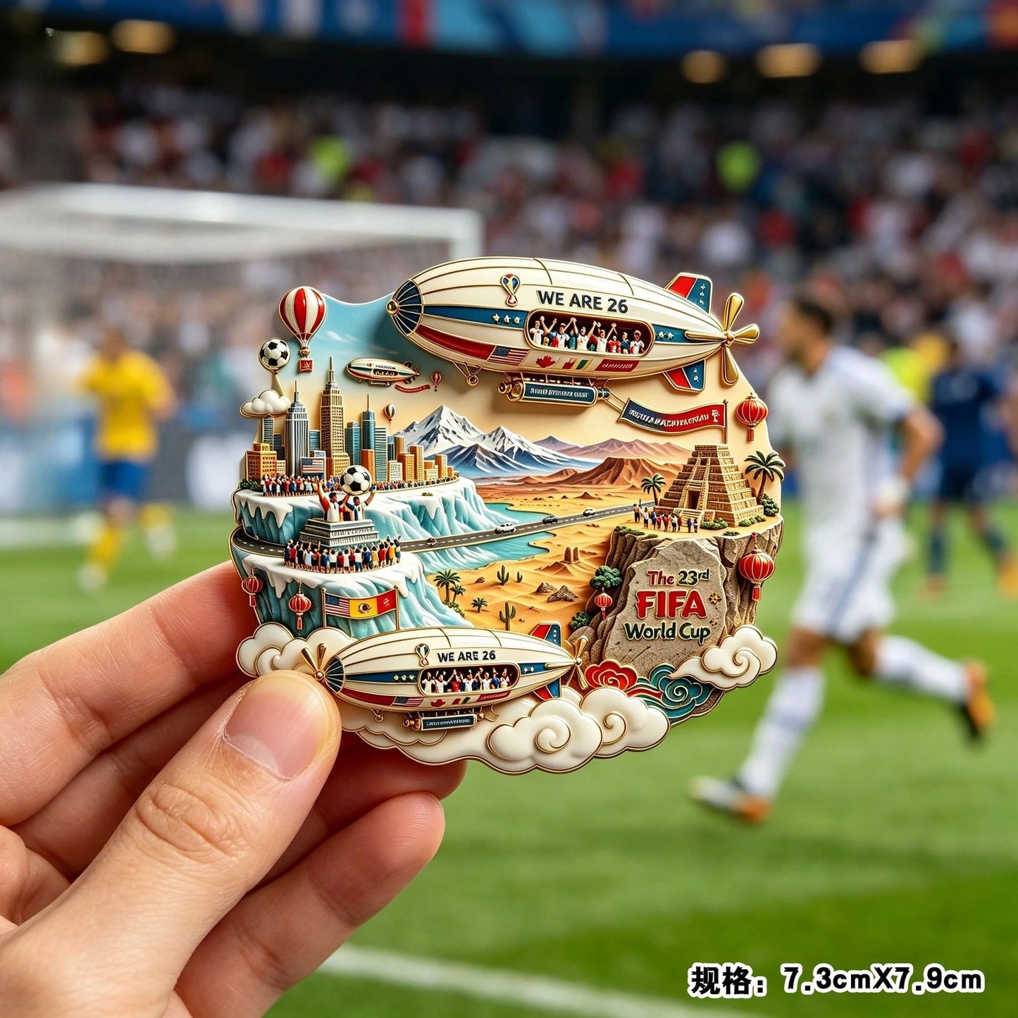 2026 Football Metal Fridge Magnet Soccer Fan Souvenir Home Decor