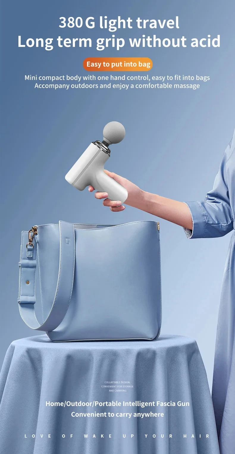 Portable AI Fascial Massage  Electric Percussion Massager Body Relaxation With 4 Replaceable Massage Head LED Night Light