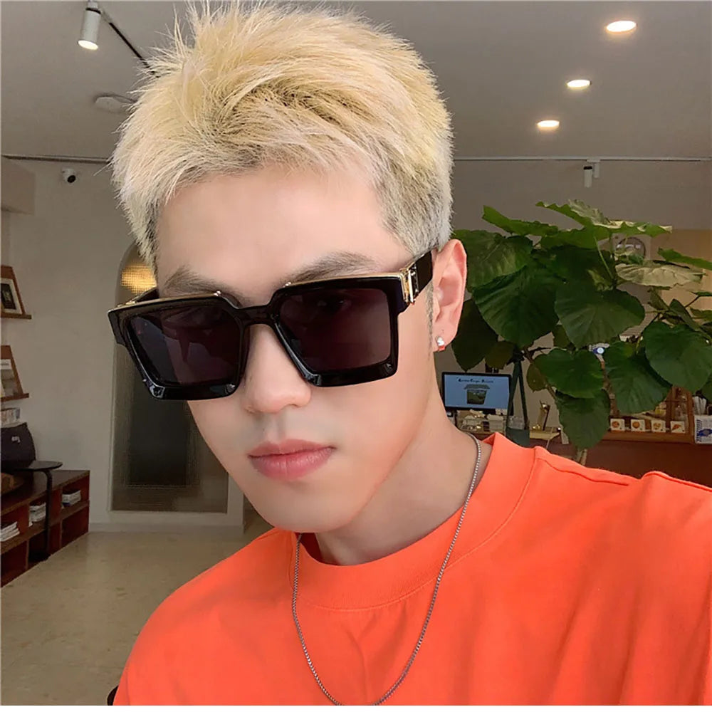 Oversized Square Vintage Sunglasses With UV400 Protection