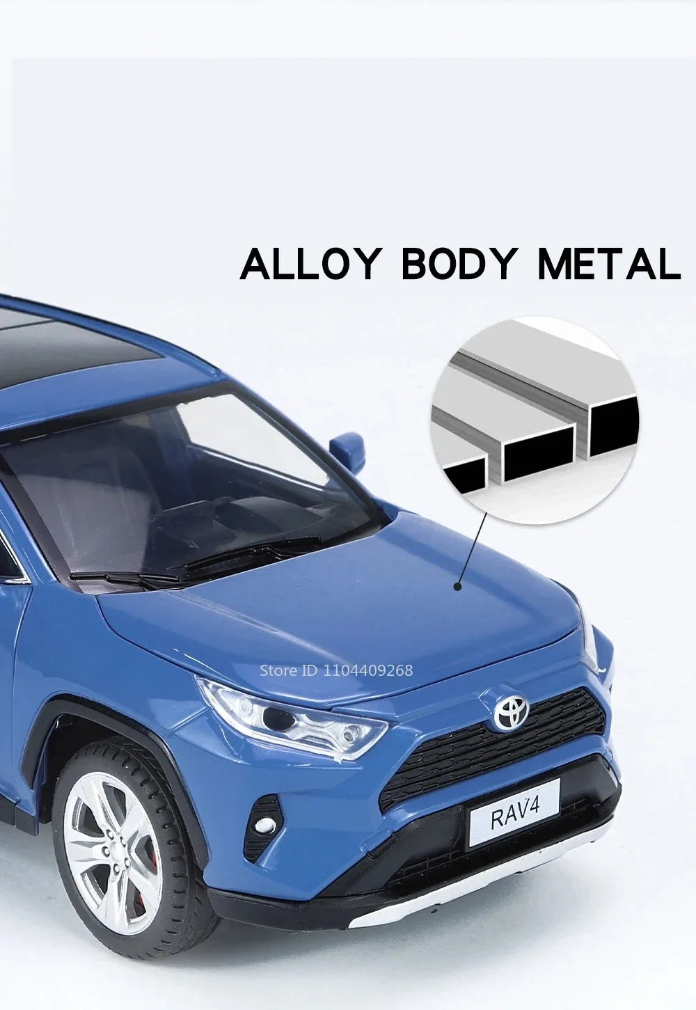 1:24 Scale RAV4 Camry Model Car Toy Metal Diecast Simulation Collection Sound & Light Vehicles Models Hobby Ornaments Gifts