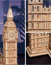3D Wooden Puzzle Game Big Ben,Tower Bridge for Children Adult Gift DIY With Light