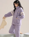 Women’s Winter Flannel Pajama Set – Thick, Soft Coral Fleece with Zipper & Oversized Fit