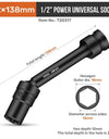 Impact Swivel Hex Socket Head Adapter 1/2-Inch Drive Universal Joint Cr-Mo Steel Spanner Converter 12-19mm
