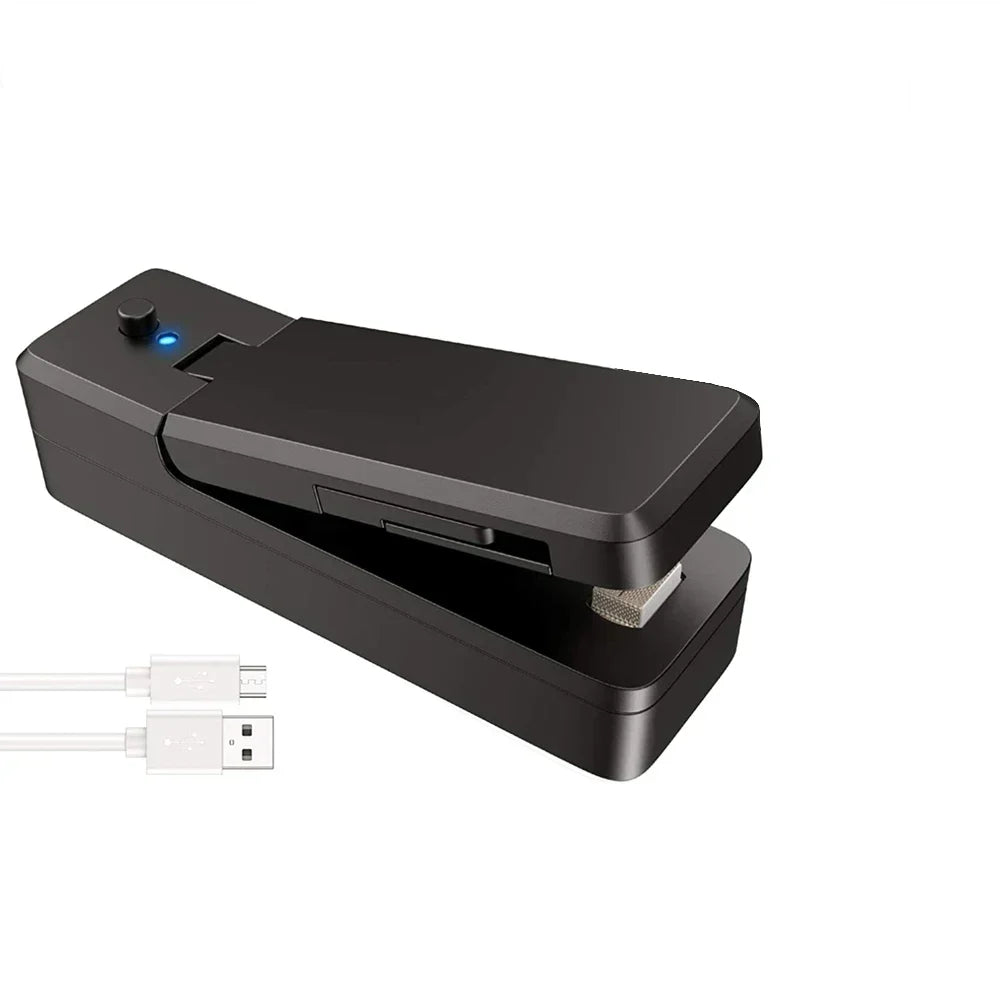 2-in-1 Mini Rechargeable Bag Sealer & Cutter – Portable USB Vacuum Heat Sealer for Plastic Snack & Food Storage Bags