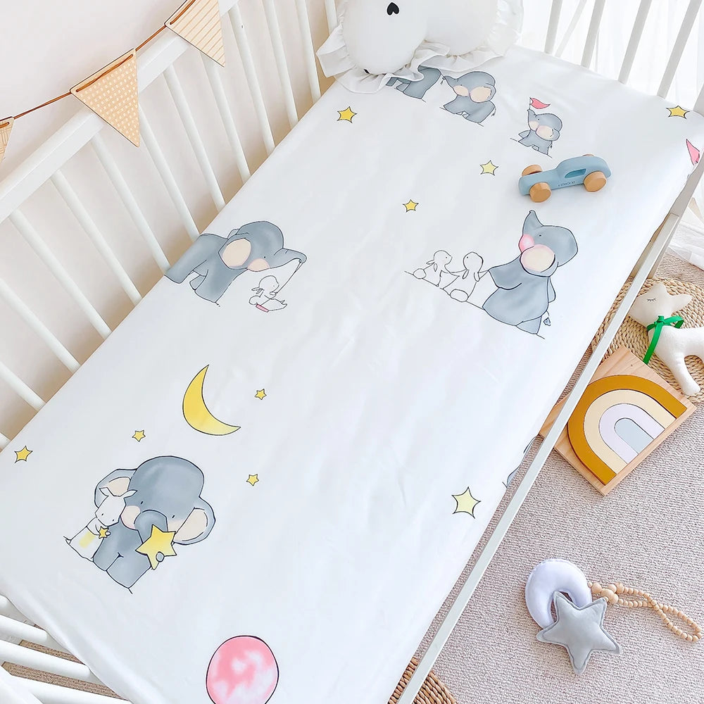 6/9-Pcs Cartoon Print 100% Cotton  Crib Bedding Set – Boys’  to  Nursery Decor (120x60/120x70cm)