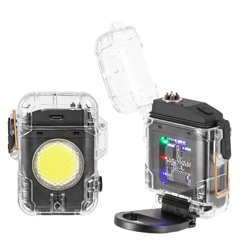 Anti-stress Windproof Waterproof Arc USB Fast Charging Lighter Endurance Outdoor Sports Exclusive LED Display Lighter