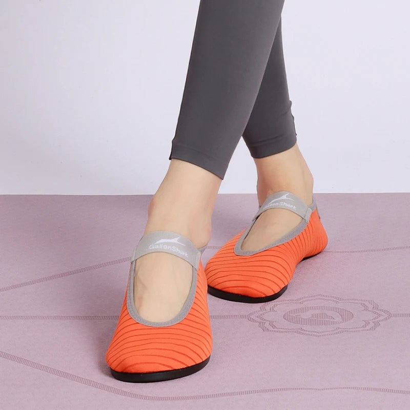 Indoor Fitness Non-slip Soft-soled Yoga Shoes Women's Rope Jumping Mute Stretching Pilates Training Shoes
