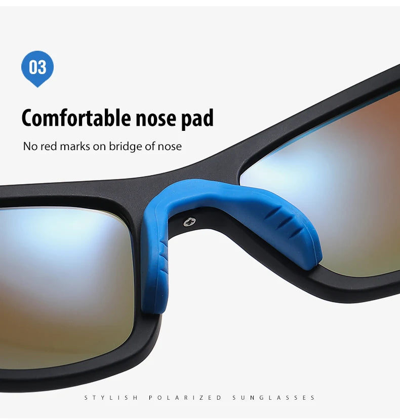 TR90 Polarized Outdoor Sports Sunglasses UV400 Mirror Anti-Glare Driving Glasses for Men Women