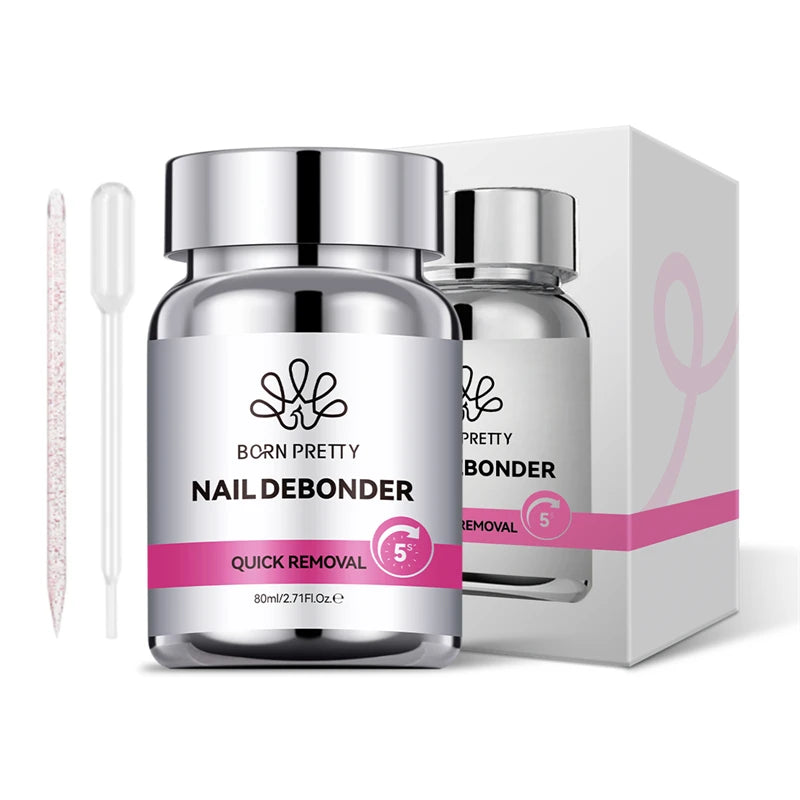 80ml Press-on Nail Debonder Glue Remover for Fake Nail Tips 5S Quick Removal No Harm To Nails And Tips Glue Tools
