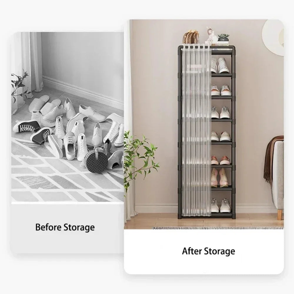 Dustproof Shoe Rack Household Racks Multi-Layer Shelf Dustproof Door Dust-Proof Shoes Storage Box Shoe Rack Organizer Cabinet