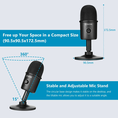 SB Condenser Desktop Microphone With Recording for Laptop Windows Mac Studio Video Mode for Youtube Live Streaming