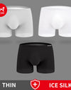 3-Pack Men’s Seamless Ice Silk Transparent Boxer Shorts – Breathable, Lightweight (Sizes L-4XL)