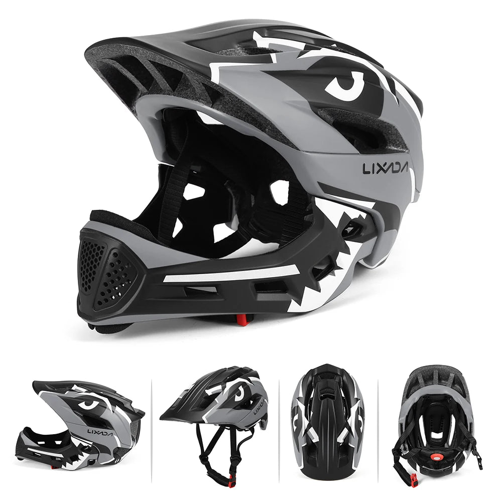 Kids Detachable Full Face Cycling Helmet For Bike Skateboard And Roller Skating