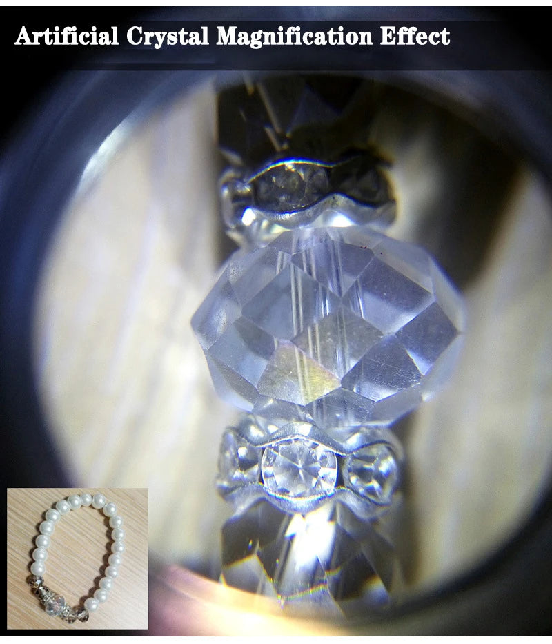 30X Rechargeable LED UV Jewelry Loupe 4 Light Modes Pocket Magnifier