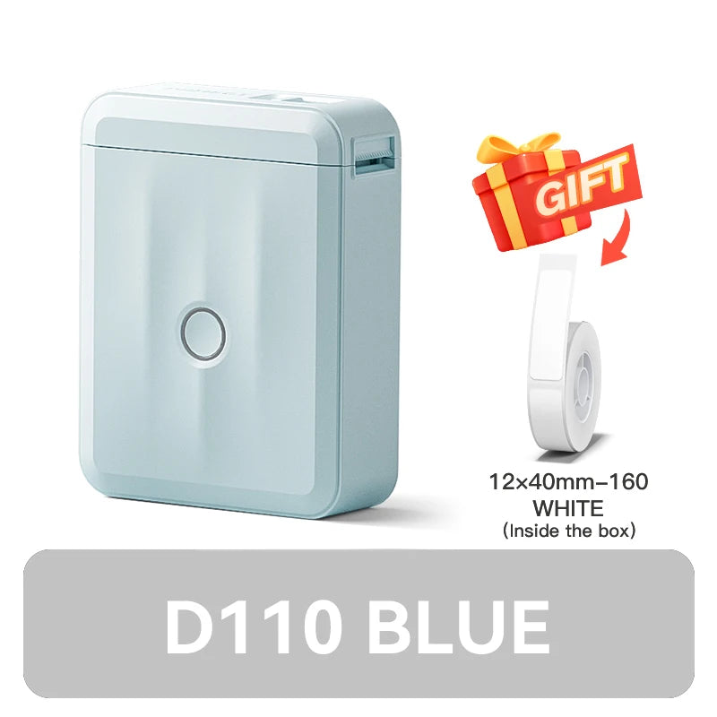 D110 Mini Thermal Label Printer, Bluetooth Portable Pocket Sticker Maker 12–15mm Inkless Label Printer for Home Organization