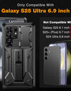 For Samsung Galaxy S25 Ultra Case Full-Body Heavy Duty Shockproof S25 Ultra Phone Case with Stand & Belt Clip Holster
