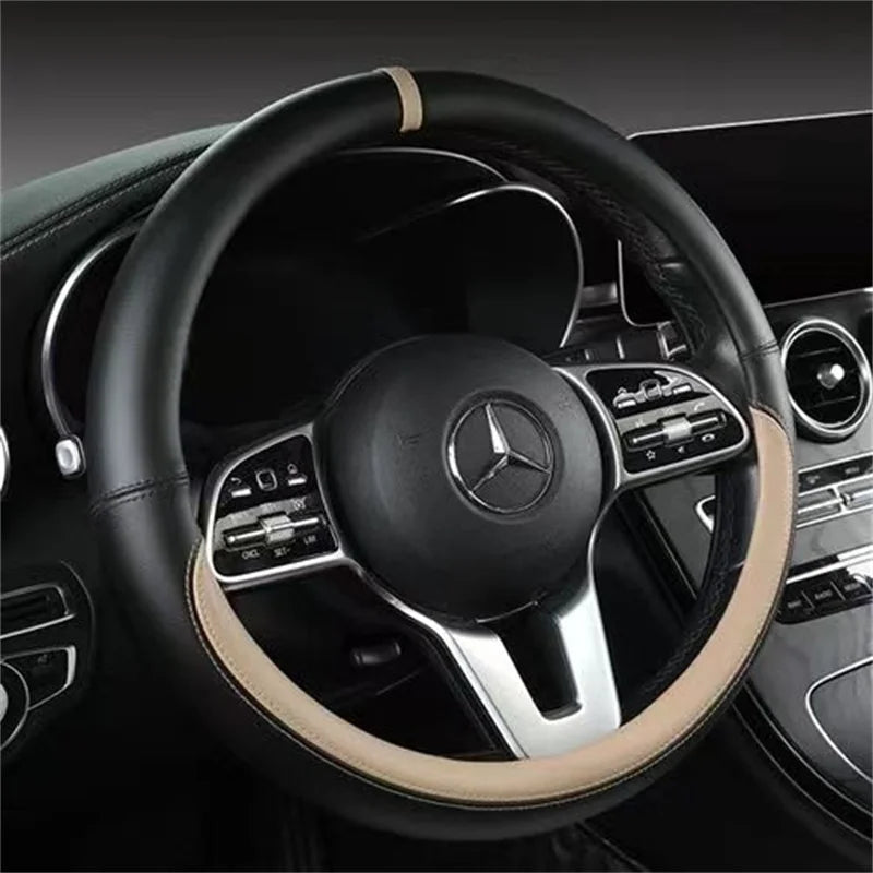 Universal Microfiber Leather Car Steering Wheel Cover 37CM 38CM