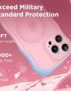 For iPhone 15 Pro Max Case Curly Wave Frame Shape Design Camera Protection Drop Shockproof Compatible with MagSafe Phone Case