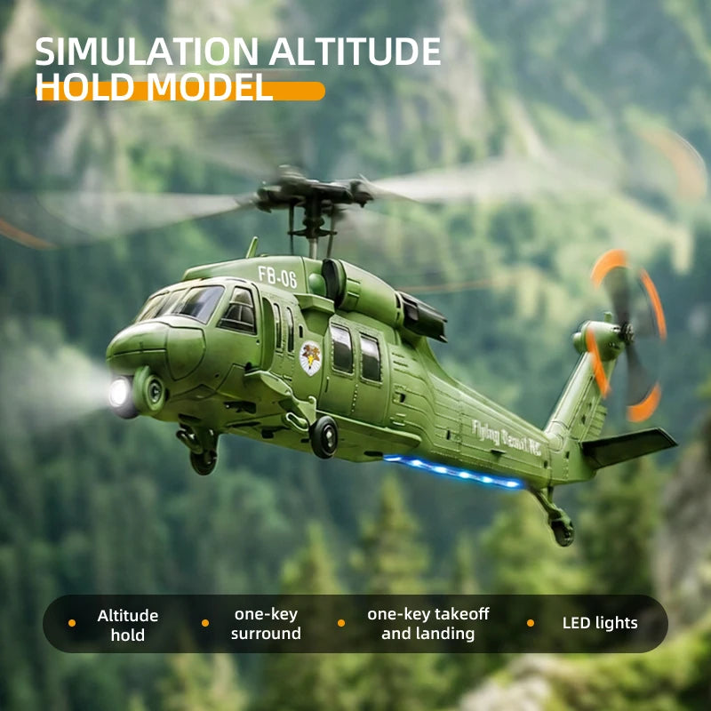 Remote Control Single Rotor Military Helicopter With Optical Flow Positioning