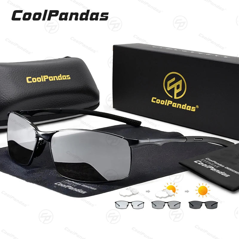 Classic Square Photochromic Polarized Sunglasses UV400 Anti-Glare Driving Glasses for Men Women