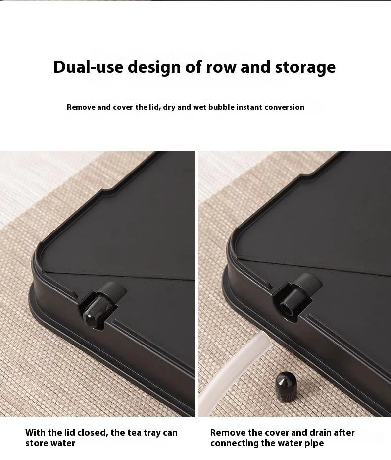 Bamboo Tea Tray Portable Dishes Rectangle Tea Ceremony Chaban Tea Chaban Tea Table Dual Purpose Drainage Water Storage