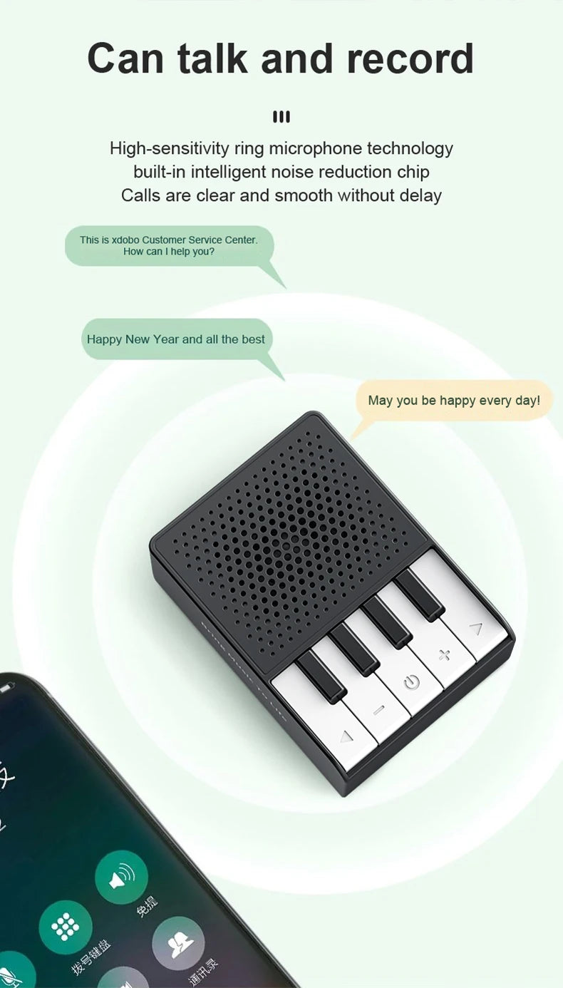 BMTL Piano Wireless Bluetooth Speaker Creative Portable Mini Compact Desktop subwoofer 5W TWS Waterproof Recording Speaker