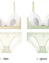 Women’s Lace Transparent Rabbit Ears Bra & Panties Set – Soft, Thin Push-Up Lingerie