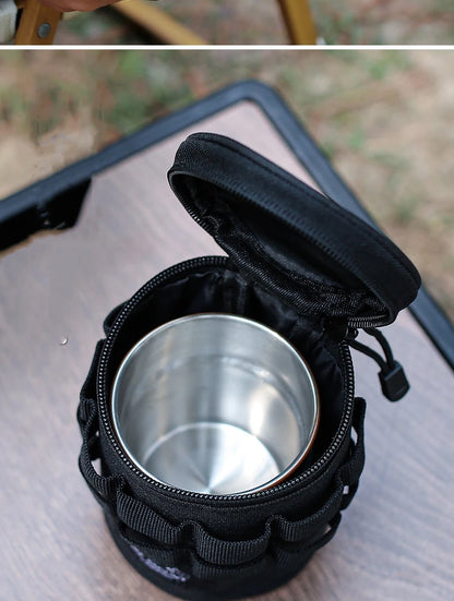 Outdoor Camping Water Cup Storage Bag Tactical Multi-Functional Storage Bag 600d Oxford Cloth Portable Water Cup Protection Bag