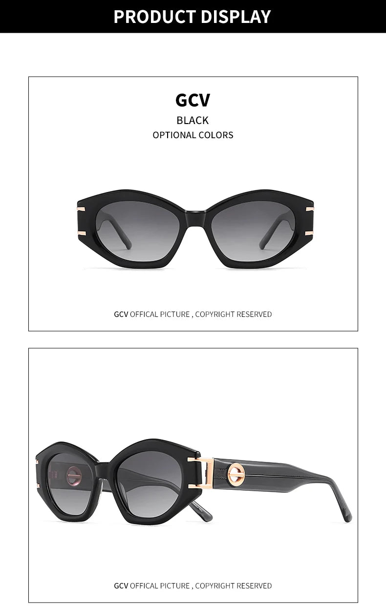 Cat Eye Acetate Polarized UV400 Avant-Garde Fashion Sunglasses for Women Luxury Party Eyewear