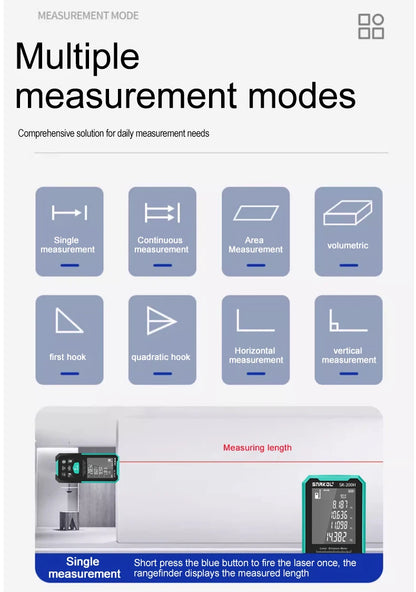 Laser Distance Meter 150M/200M Profesional Laser Tape Measure Rangefinder Trena Roulette Ruler Range Finder USB Charging