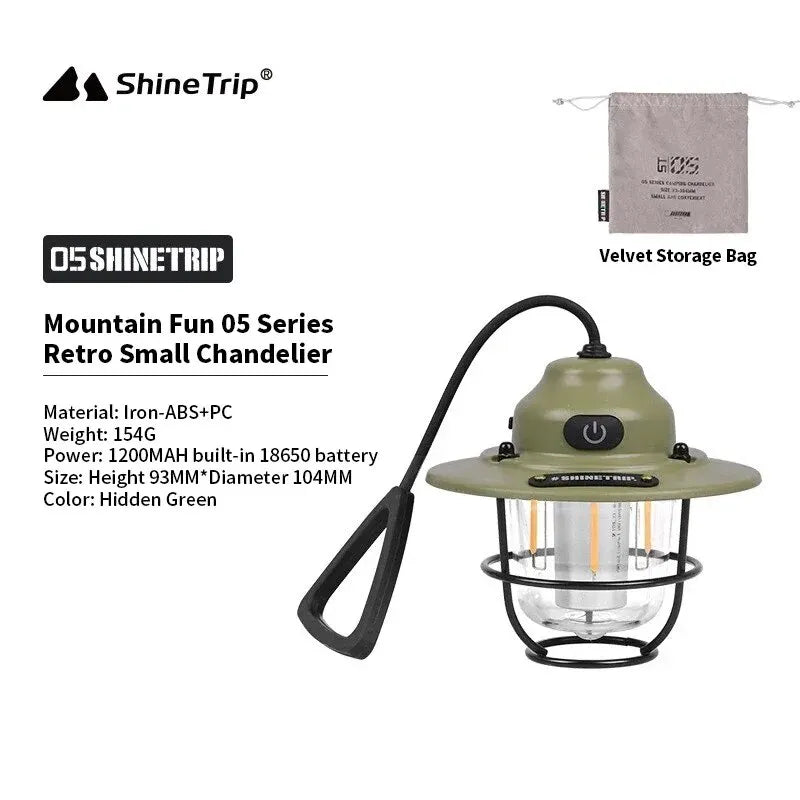 ShineTrip New Outdoor Vintage Pendant Light Ultra Long Life Camping Ambient Light Portable Rechargeable Tent Lights