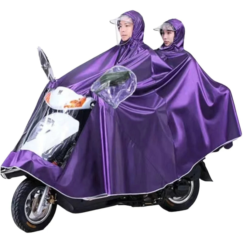 Large Double Person Waterproof Motorcycle Rain Poncho with Foot Coverage