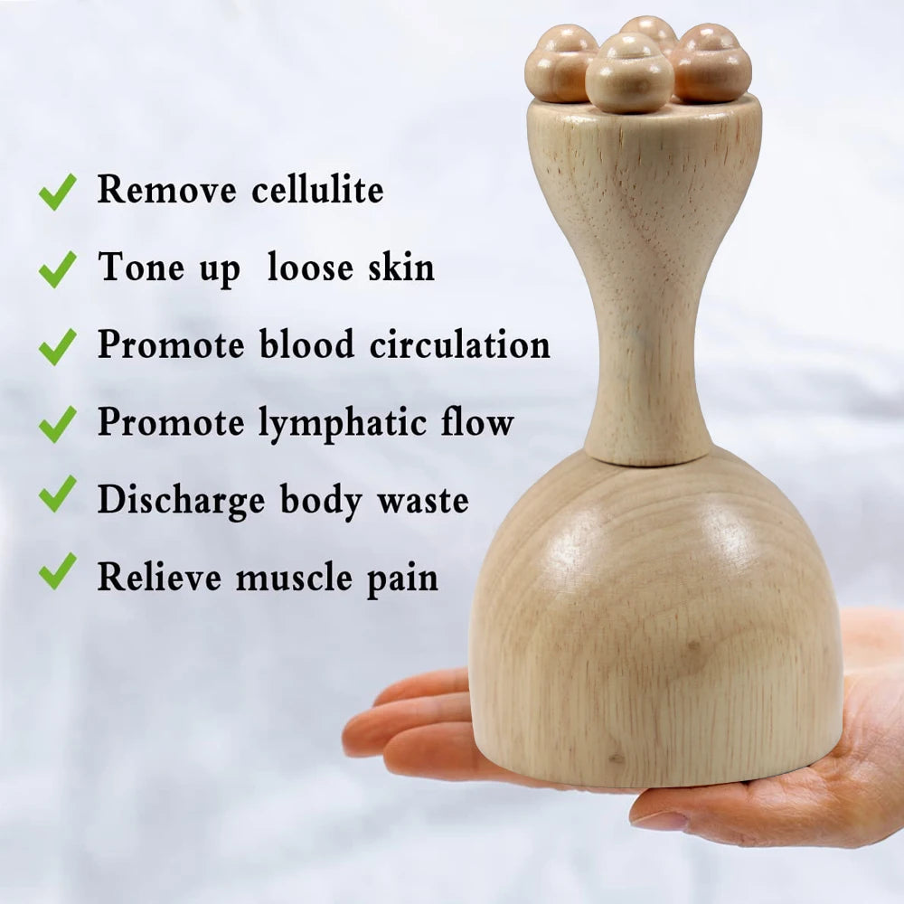 FITPERT Wood Therapy Cup, Wood Therapy Massage Tools for Body Shaping,Body Sculpting Tool Lymphatic Drainage Cellulite Reduction