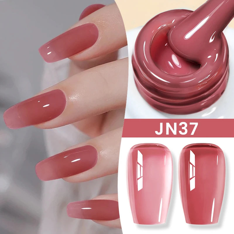 10ml Jelly Nude Gel Nail Polish Autumn Amber Semi Transparent Manicure Soak off UV LED Nails Gel Varnish