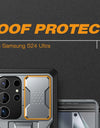 for Samsung Galaxy S24 S23 Ultra Case Bulit-in Screen Protector & Slide Camera Cover Phone Case with Kickstand Belt-Clip