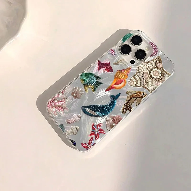 Ocean Elements Personalized Pattern Soft Phone Case For iPhone 17 16 Pro Max 16E 14 15 PRO Air Cases